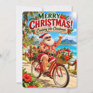 Tarjeta Festiva Las alegres aventuras de Santa | Navegando hacia l