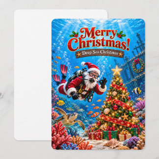Tarjeta Festiva Las alegres aventuras de Santa | Santa en Escuba S