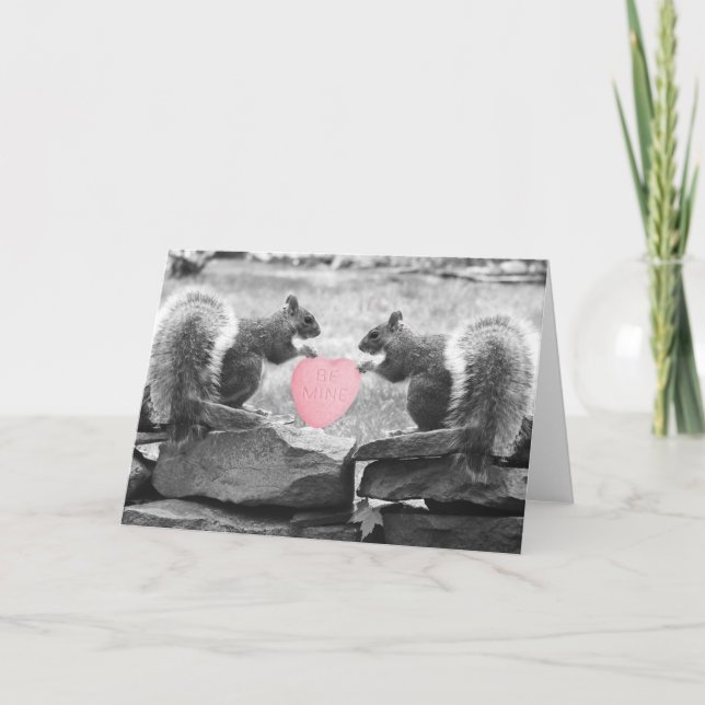 Tarjeta Festiva Las ardillas lindas en amor, sean las mías (Anverso)