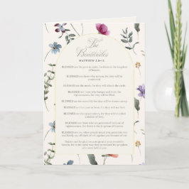 Tarjeta Festiva Las Bienaventuranzas Mateo 5:3–12 Escritura Floral