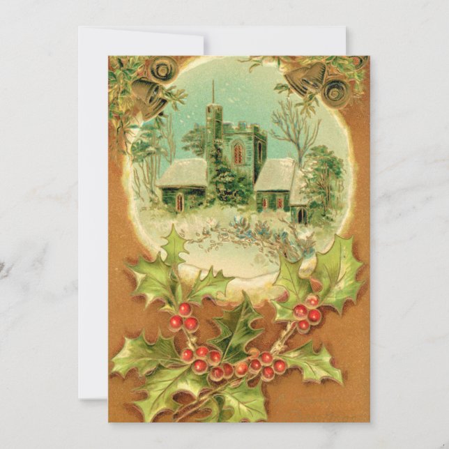 Tarjeta Festiva Las campanas de los Navidades están sonando en la  (Anverso)