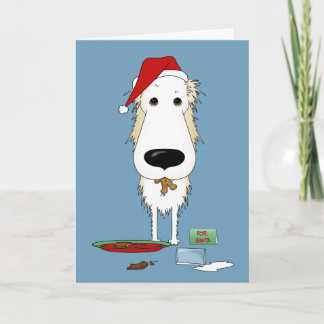 Tarjeta Festiva Las cookies de Borzoi Santa