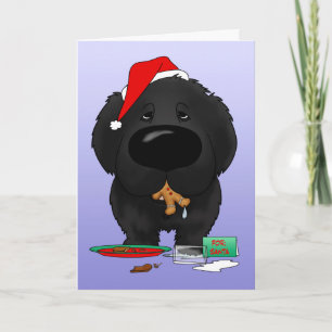 Tarjeta Festiva Las cookies de Newfoundland Santa