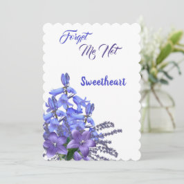 Tarjeta Festiva Las flores azules elegantes me olvidan de San Vale
