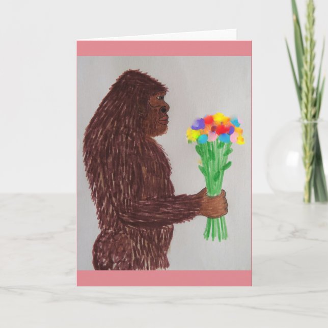 Tarjeta Festiva Las flores de Sasquatch aman (Anverso)