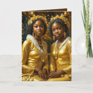 Tarjeta Festiva Las hermanas Bela Brown son como estrellas