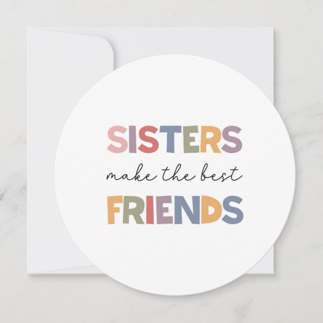 Tarjeta Festiva Las Hermanas Hacen Los Mejores Amigos (Anverso)