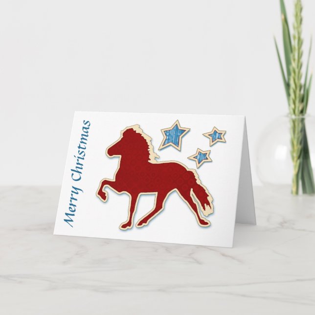 Tarjeta Festiva Las herraduras islandesas de los caballos marean l (Anverso)