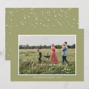 Tarjeta Festiva Las maravillas de su amor Foto Escritura Verde