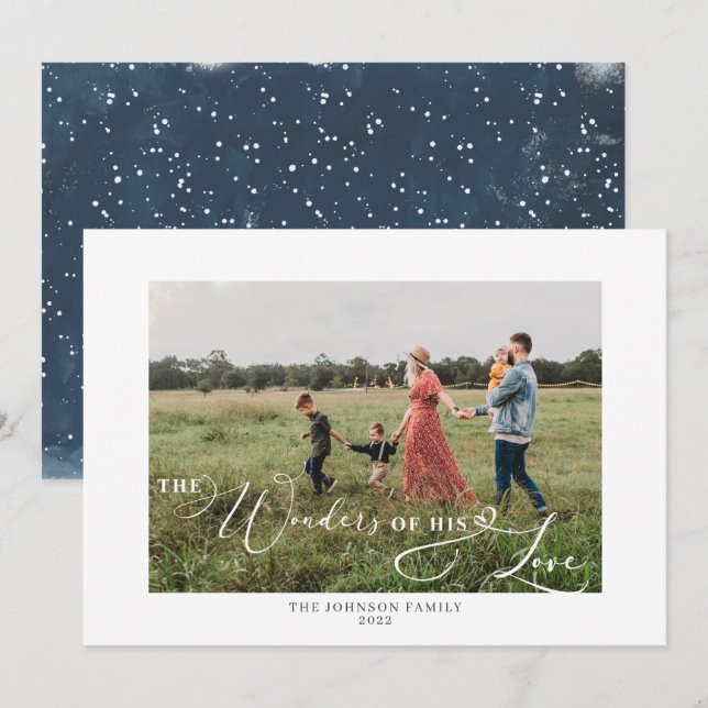 Tarjeta Festiva Las maravillas de su guión gráfico de amor Snowy (Anverso / Reverso)