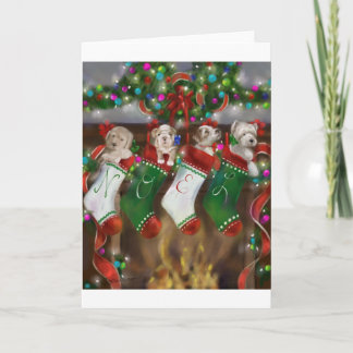 Tarjeta Festiva Las medias fueron colgadas