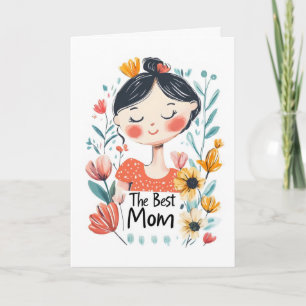 Tarjeta Festiva Las mejores flores para mamá