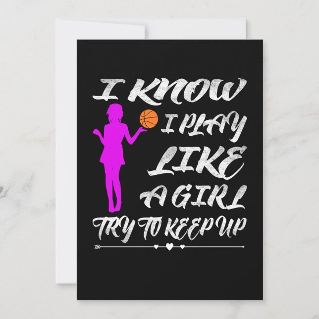 Tarjeta Festiva Las mujeres de baloncesto juegan divertidamente co (Anverso)