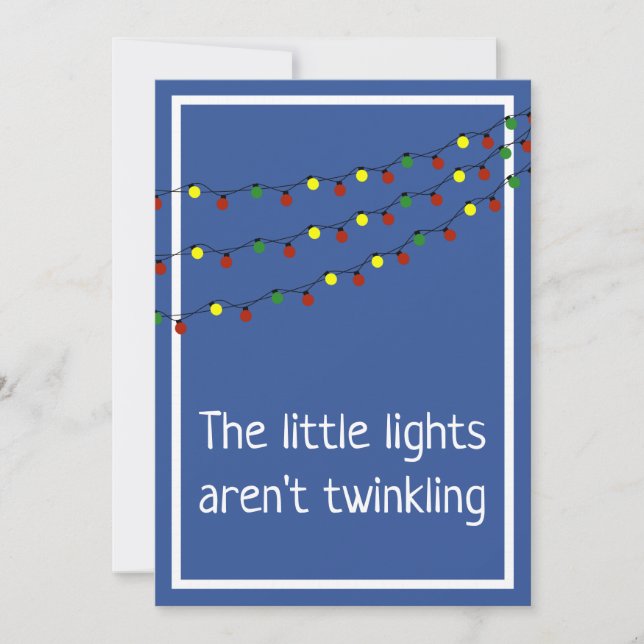 Tarjeta Festiva Las pequeñas luces no parpadean (Anverso)