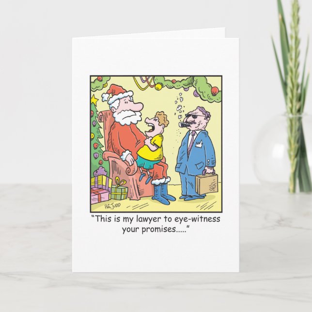 Tarjeta Festiva Las promesas de Santa del dibujo animado del (Anverso)