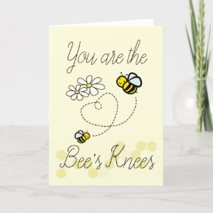 Tarjeta Festiva Las rodillas de la abeja lindas manosean la