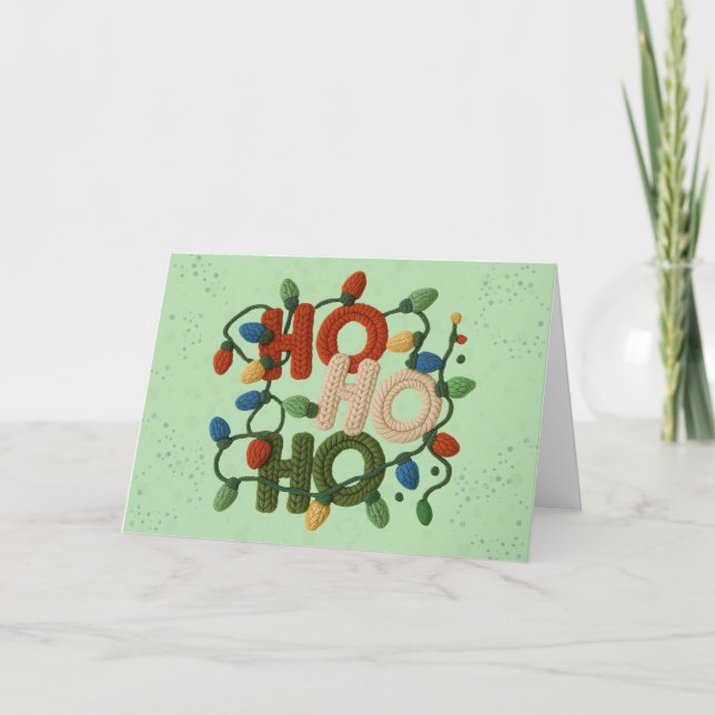 Tarjeta Festiva Latch Hook Yarn Crochet (Faux, Not actual Yarn) (Anverso)