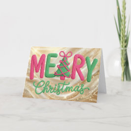 Tarjeta Festiva Latch Hook Yarn Crochet (Faux, Not actual Yarn)