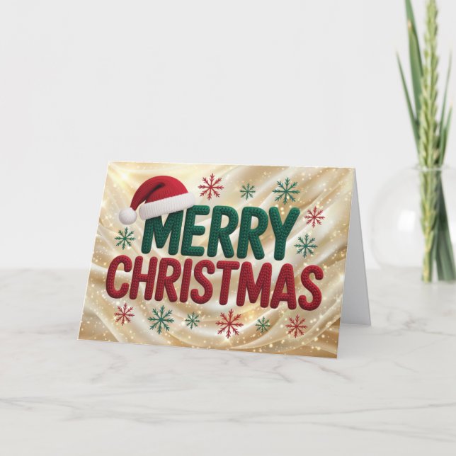 Tarjeta Festiva Latch Hook Yarn Crochet (Faux, Not actual Yarn) (Anverso)