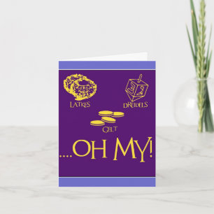 Tarjeta Festiva Latkes y Dreidels y Gelt