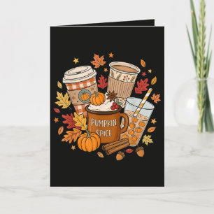 Tarjeta Festiva Latte de Especias de Calabaza Otoño Temporada de O