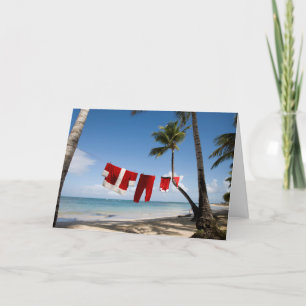 Tarjeta Festiva Lavandería de Santa en la playa