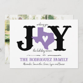 Tarjeta Festiva Lavender Texas JOY Photo