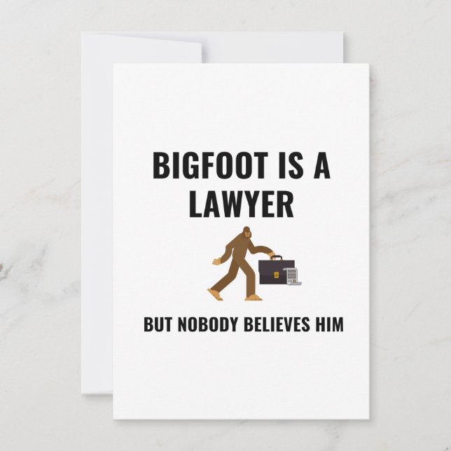 TARJETA FESTIVA LAWYER BIGFOOT (Anverso)