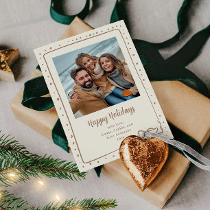 Tarjeta Festiva Lazo Caprichoso Foto Felices Fiestas Neutro Taup