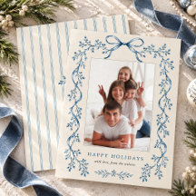 Lazo de cinta azul vertical con raya de ticking Fo