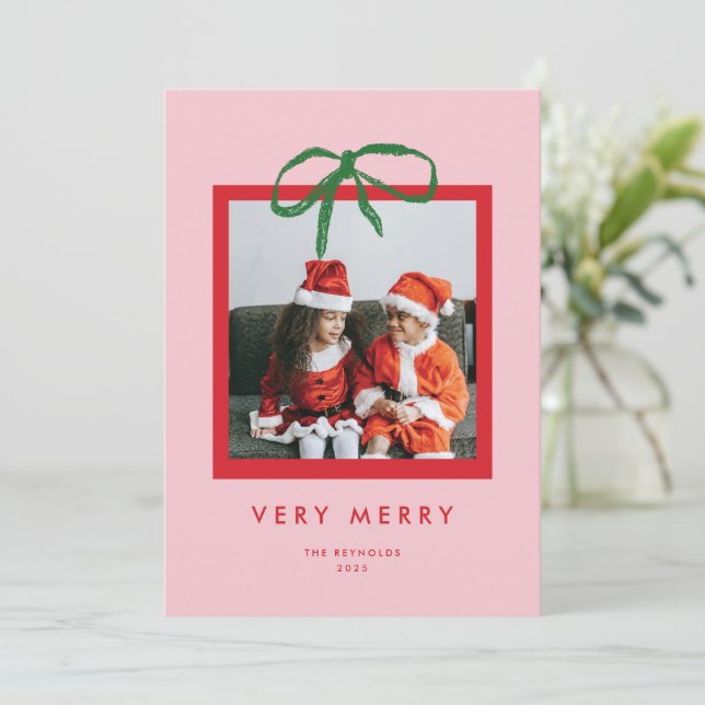 Tarjeta Festiva Lazo grande (Anverso de pie)