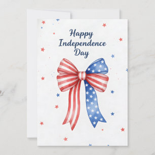 Tarjeta Festiva Lazo Patriótico ¡Feliz 4 de julio! Independencia d