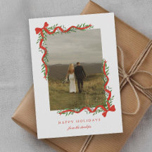 Lazo Rojo Elegante con Foto de Verdor