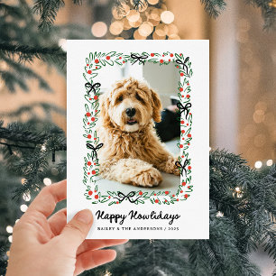 Tarjeta Festiva Lazos Caprichosos Felices Howlidays de parte del
