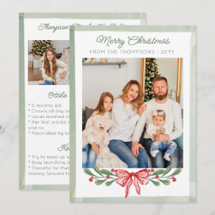 Tarjeta Festiva Lazos de bayas rojas Destacados de la familia Feli