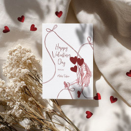 Tarjeta Festiva Lazos de cinta y globos con forma de corazón – Día