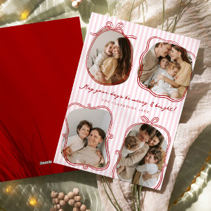 Tarjeta Festiva Lazos de retrato de familia caprichoso