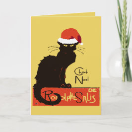 Tarjeta Festiva Le Chat Noel Christmas Parody Distressed Cut Out