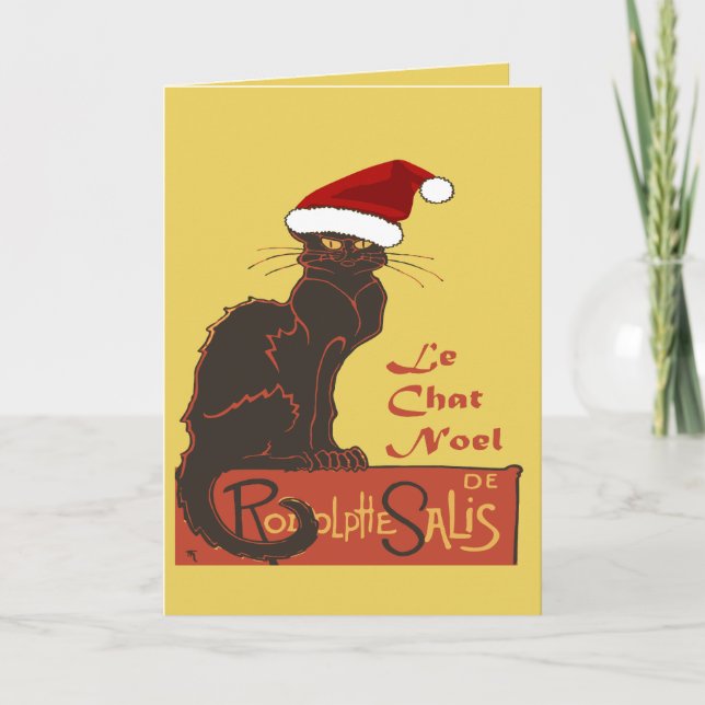 Tarjeta Festiva Le Chat Noel Christmas Spoof Vector Art (Anverso)