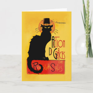 Tarjeta Festiva Le Chat Noir - Día de Acción de Gracias