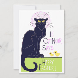 Tarjeta Festiva Le Chat Noir dice Feliz Pascua