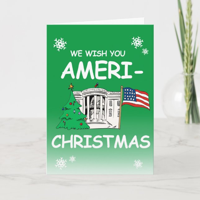 Tarjeta Festiva Le Deseamos Navidades Americanos De Biden Harris 2 (Anverso)
