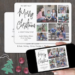 Tarjeta Festiva Le deseamos un Collage de fotos navideño<br><div class="desc">Envíe elegantes saludos alegres y comparta seis de sus fotos favoritas con una tarjeta de vacaciones de collage de fotos personalizado única. Todo el texto de esta plantilla es sencillo de personalizar para incluir cualquier texto, como Felices Fiestas, Saludos de Temporadas, Saludos de Año Nuevo, etc. El mensaje que dice...</div>