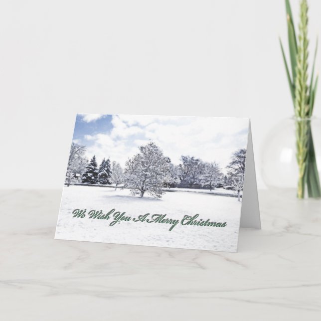 TARJETA FESTIVA LE DESEAMOS UN FELIZ CHRISTMAS/CUSTOMIZABLE (Anverso)