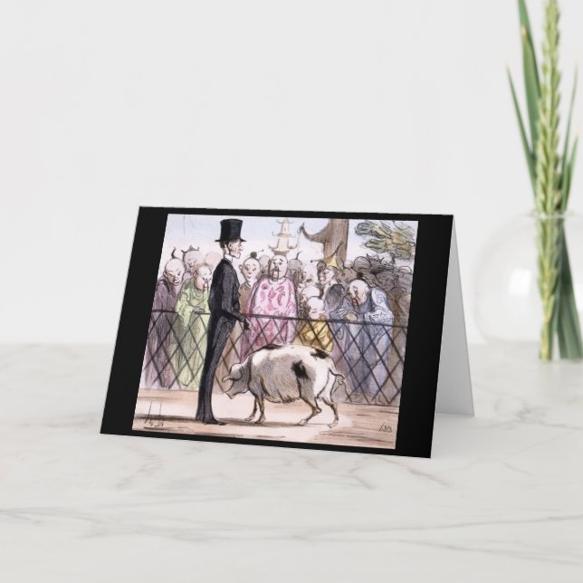 Tarjeta Festiva Le Jardin des Plantes a Pekin - Honore Daumier (Anverso)