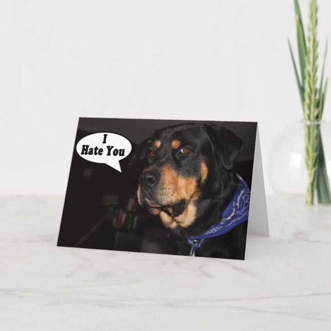 Tarjeta Festiva Le odio (Anverso)