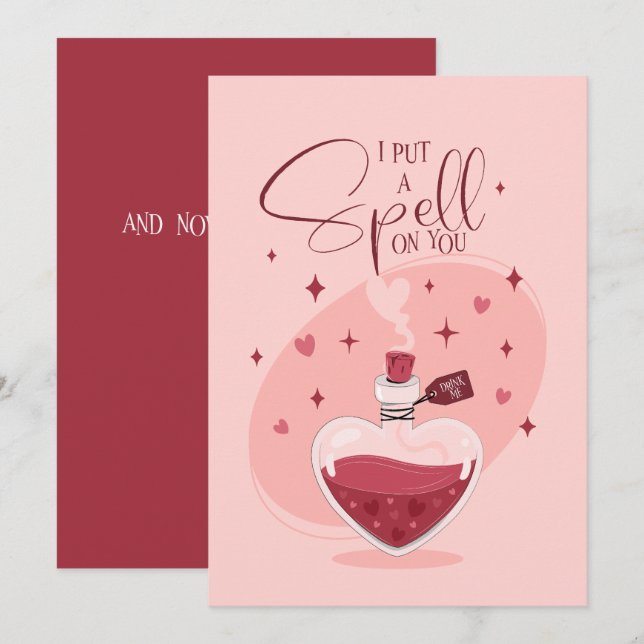 Tarjeta Festiva Le Puse Una Pelea A Tu Poción De Amor Valentín (Anverso / Reverso)
