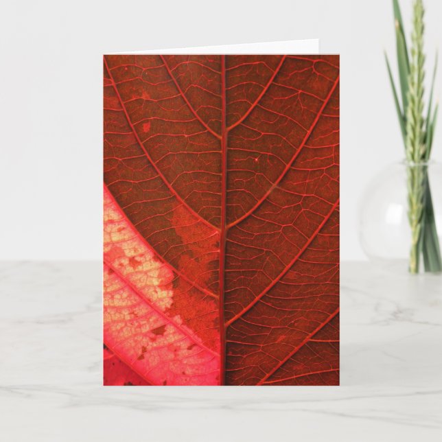 Tarjeta Festiva Leaf Rojo (Anverso)