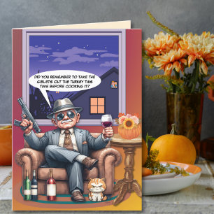 Tarjeta Festiva Lección de Acción de Gracias del abuelo de Gangste