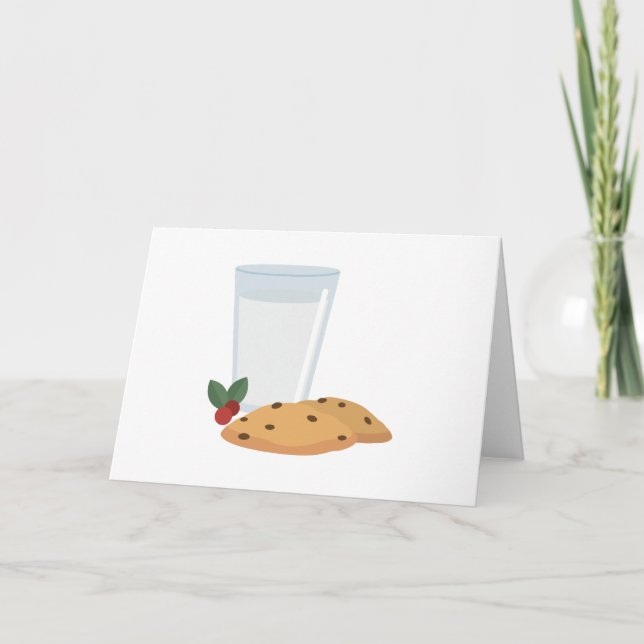 Tarjeta Festiva Leche y cookies (Anverso)